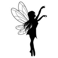 cute fairy silhouette illustration graphic vector