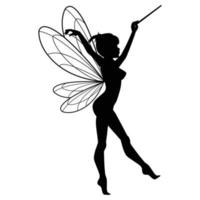 cute fairy silhouette illustration graphic vector