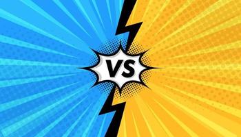 versus vs letters fight backgrounds comics style design with halftone lightning vector illustration