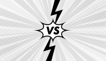 versus vs letters fight backgrounds flat art comics style design with halftone lightning vector illustration