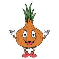 cute onion cartoon illustration vector