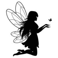 cute fairy silhouette illustration graphic vector