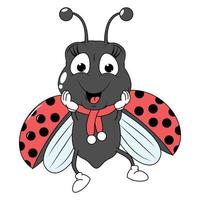 cute ladybug animal cartoon graphic vector