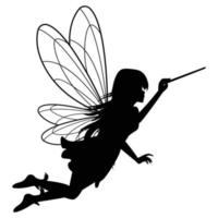 cute fairy silhouette illustration graphic vector