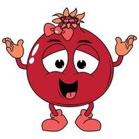 cute pomegranate fruit cartoon graphic vector