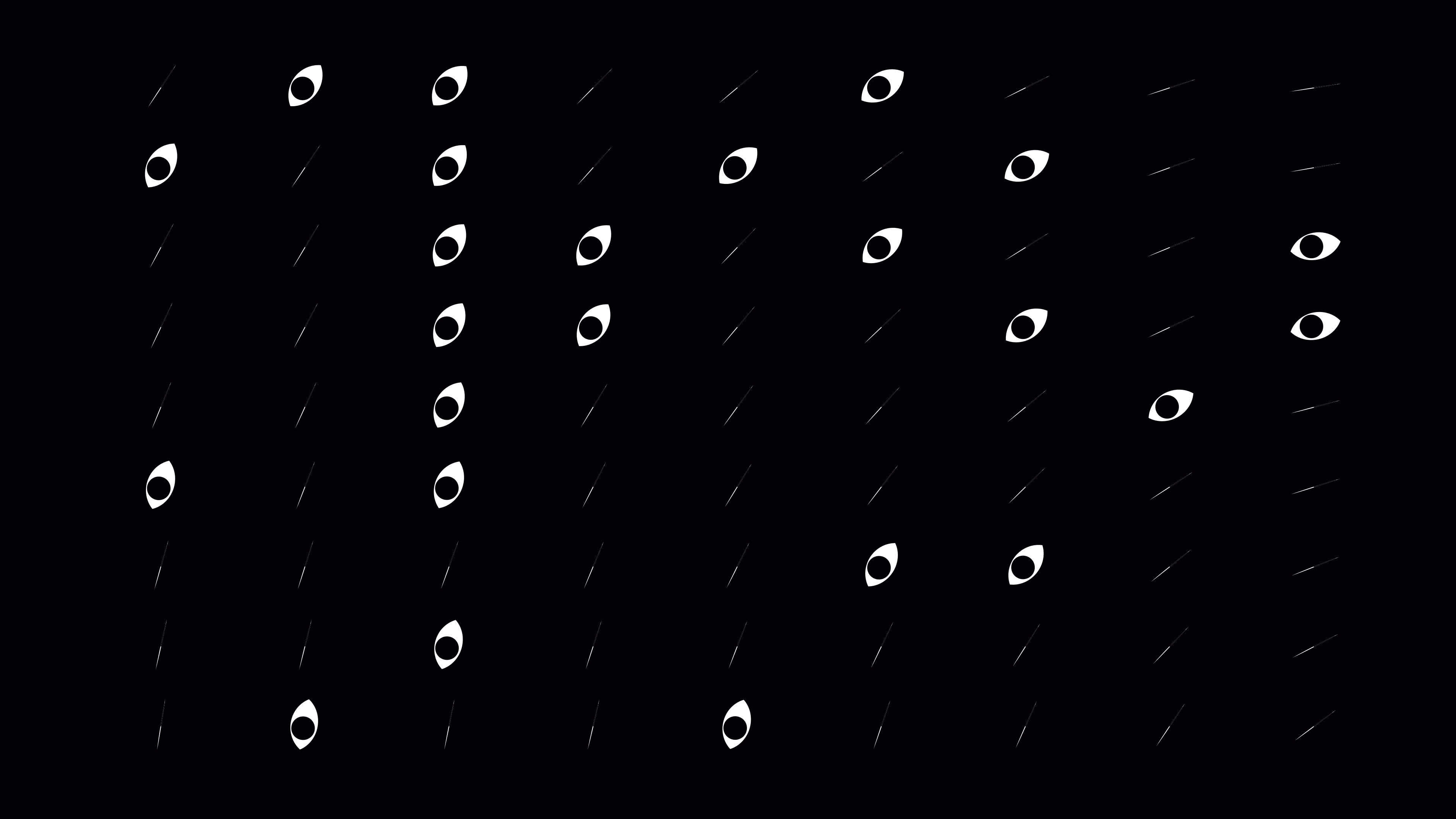 Eyes blink movement pattern with alpha channel.Animated eye motion art
