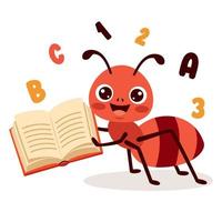 Education Illustration With Cartoon Ant vector