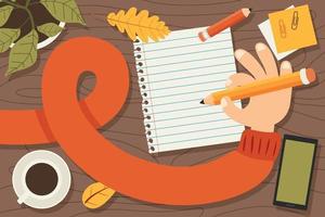 Flat Drawing Of A Conceptual Hand Writing vector