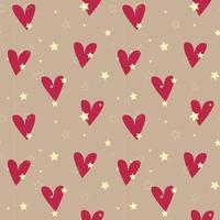 Pattern Viva Magenta color 2023 Love and Passion. Shiny gold stars. Valentines Day, Wedding. vector