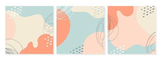 Templates set of abstract boho style, social stories, square layout, banner and advertising design, brochure. vector