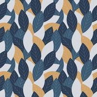 Pattern dark blue with leaves. vector