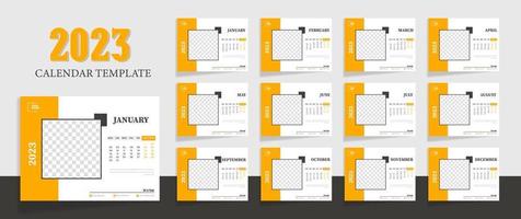minimalist Desk calendar 2023 business template vector illustration