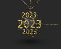 Diseño de fondo de feliz año nuevo 2023. tarjeta de felicitación, pancarta, póster. ilustración vectorial excelente diseño vector