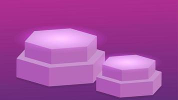 3D render vector of purple abstract geometric background platform floor. Bright purple 3d pastel podium or pedestal backdrop. purple minimal design concept. Stage podium purple 3d render for product