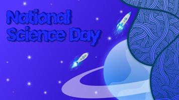 Blue gradient national science day vertical poster banner background vector