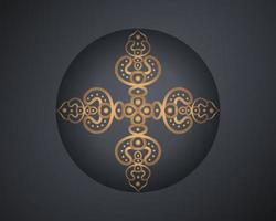 Round abstract luxury mandala. logo template design. vector illustration