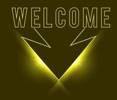 Welcome Neon Signs Style Text Vector With Arrow