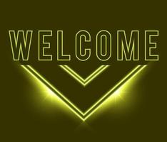 Welcome Neon Signs Style Text Vector With Arrow