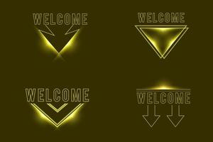 Welcome Neon Signs Style Text Vector With Arrow