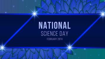 diseño de fondo azul del día nacional de la ciencia con garabatos y espacio vector