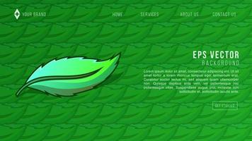 Green nature leaves background vector website template. Floral pattern, Tropical leaf with line arts, jungle plants, Exotic pattern with palm leaves. web vector illustration