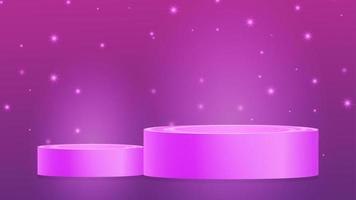 3D render vector of purple abstract geometric background platform floor. Bright purple 3d pastel podium or pedestal backdrop. purple minimal design concept. Stage podium purple 3d render for product