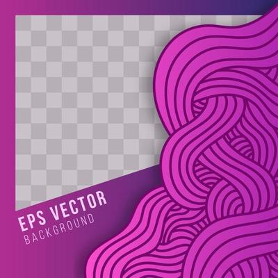 social media banner abstract doodle template. layout for digital marketing. abstract purple color gradient. eps 10