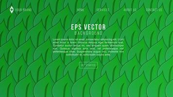 la naturaleza verde deja la plantilla de sitio web vectorial de fondo. motivos florales, hojas tropicales con artes lineales, plantas selváticas, motivos exóticos con hojas de palma. ilustración vectorial web vector