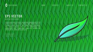 Green nature leaves background vector website template. Floral pattern, Tropical leaf with line arts, jungle plants, Exotic pattern with palm leaves. web vector illustration