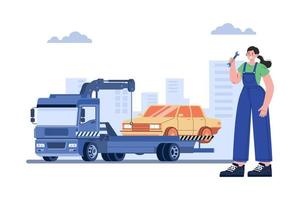 Towing Service Illustration concept on white background vector