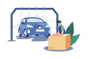 Touchless Car Wash Illustration concept on white background vector