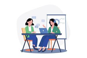 Customer Support And Guide Illustration concept on white background vector