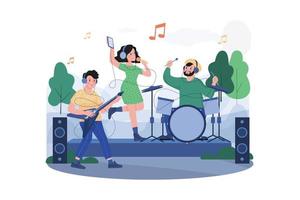 Open Air Concert Illustration concept on white background vector