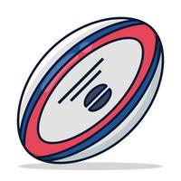 estilo de dibujos animados de pelota de rugby vector