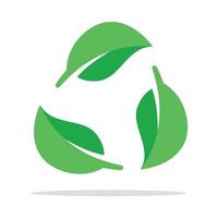 reciclar reutilizar firmar hojas verdes vector