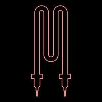Neon thermal electric heating element red color vector illustration image flat style