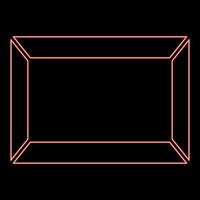 Neon picture frame Squared shape red color vector illustration image flat style
