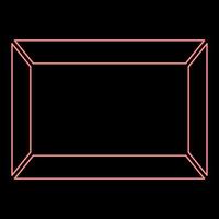 Neon picture frame Squared shape red color vector illustration image flat style