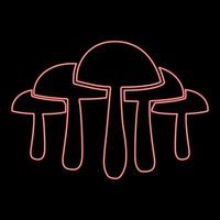 Neon mushrooms red color vector illustration image flat style