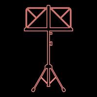 Neon music stand Easel tripod icon black color vector illustration flat style image red color vector illustration image flat style