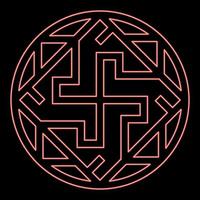 Neon valkyrie Varangian sign Valkiriya slavic symbol icon black color vector illustration flat style image red color vector illustration image flat style