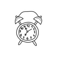 Table alarm clock with a dial. Vector doodle