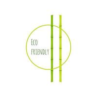 Green stems of bamboo with the inscription eco friendly vector
