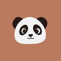 Smiling panda face on a purple background vector