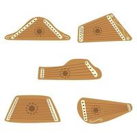 Gusli. Set of ancient Slavic musical instruments. Vector flat