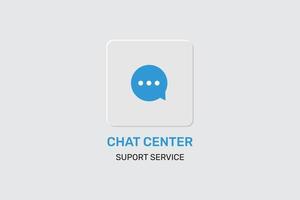 Chat center support service button with messenger icon design template vector