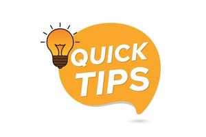 Quick tips advice with background design. vector