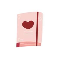 Personal diary or planner with a heart. Vector