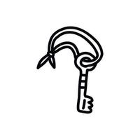 Key from the chest or door. Vector doodle
