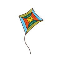 Kite. Hand drawn vector flying toy single